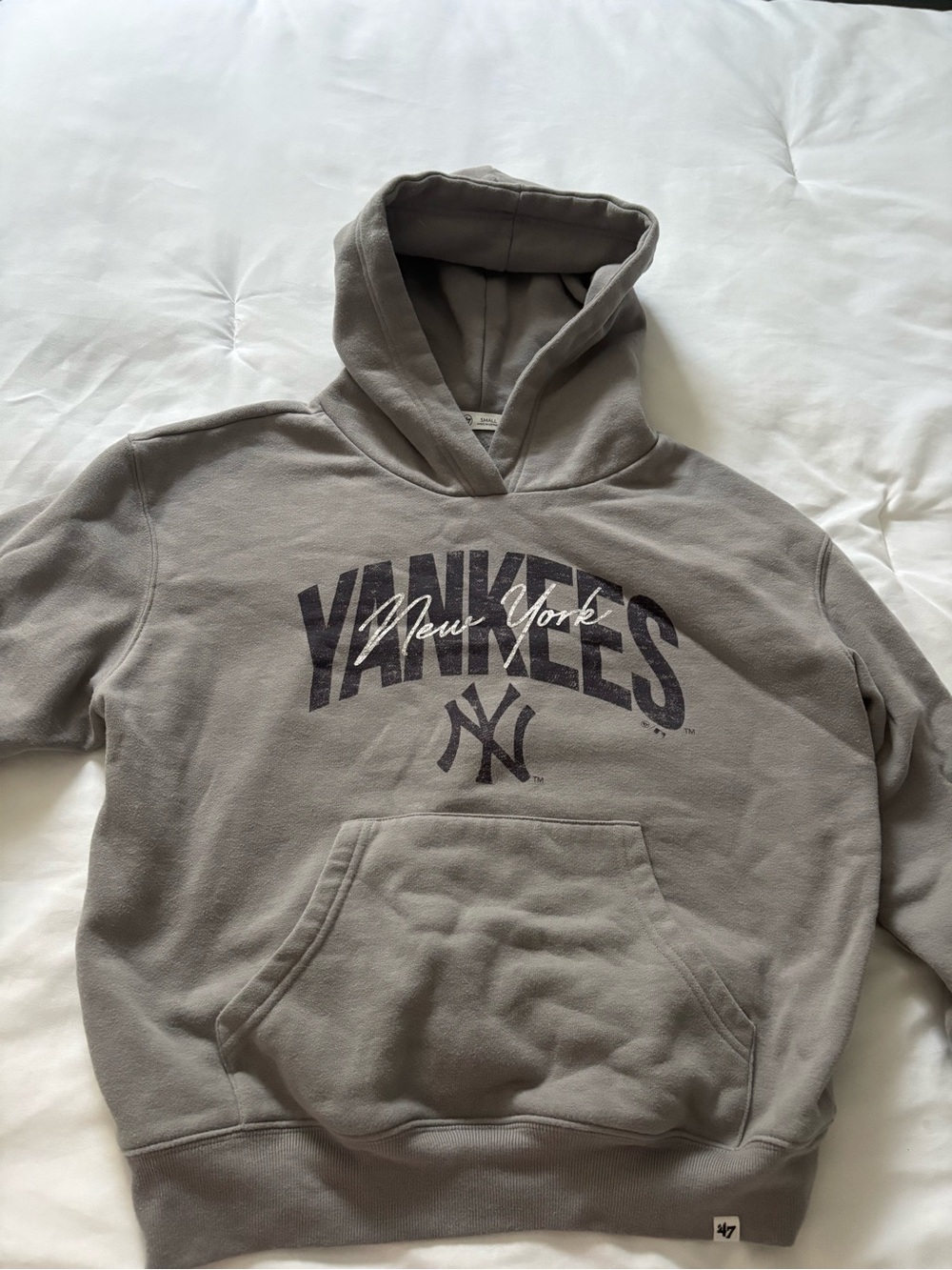New York Yankees Gray Hoodie with Team Logo